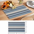 thumbnail image 6 of Blue Grey Beige Striped Placemats Set of 4 Farmhouse Vintage Stripe Place Mats Indoor Wipeable Table Mats Washable Cloth Dining Table Placemats for Kitchen Holiday Party Home Decor 13x19 Inch, 6 of 9