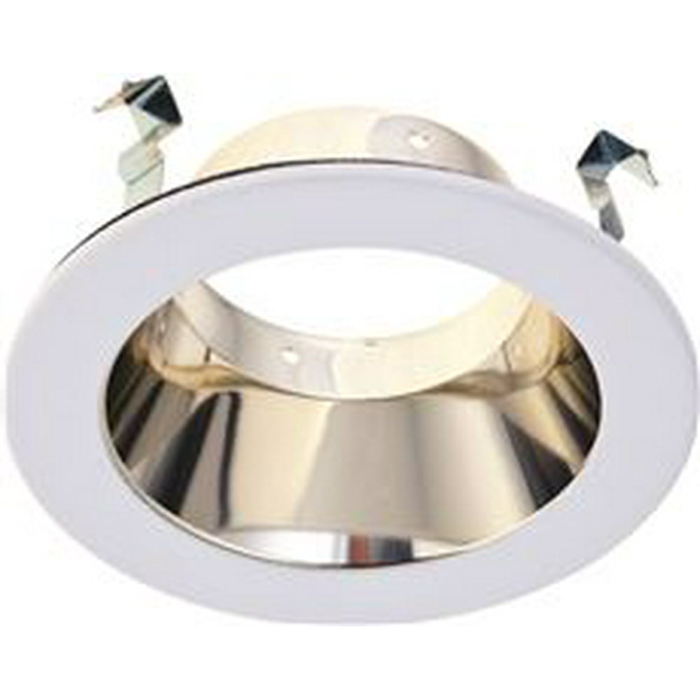 RECESSED LIGHTING ALZAK REFLECTOR TRIM 5 IN. BRASS WITH WHITE TRIM RING