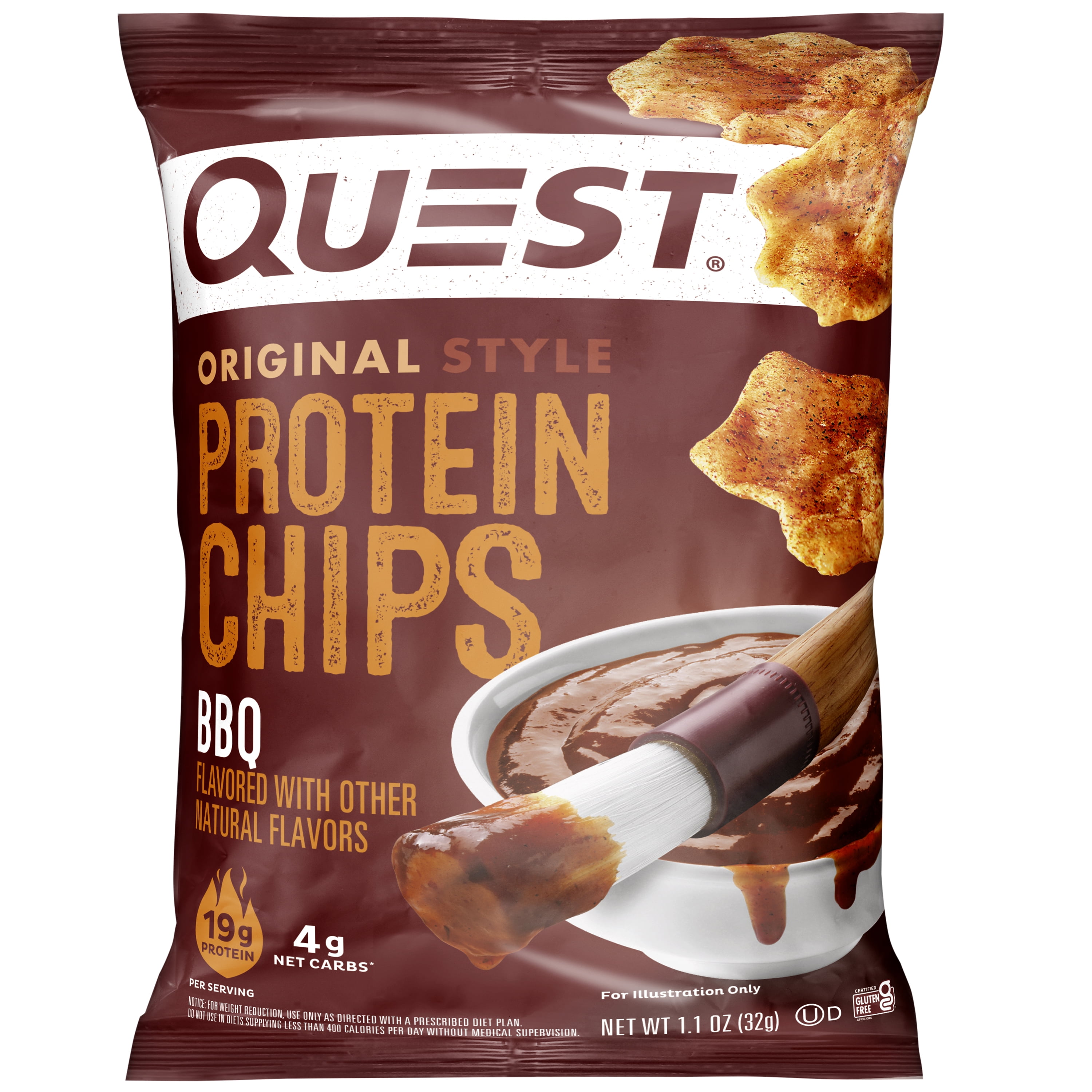 Quest Original Style Protein Chips, Variety Mix; BBQ, Cheddar & Sour Cream, and Sour Cream & Onion, 1.1oz Bags, 12 Count