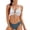 White, variant on NTACZA Women Swimsuits High Waisted Tie Front 2 Piece Bikini Sets Striped Sporty Mom Bathing Suits for Women L