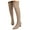 Beige, variant on Suede Knee High Boots Women Pointed Toe Block Heel Elastic Pull on Over the Knee Thigh High Booties