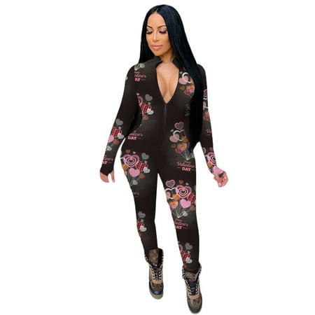 

Tregren Women s One Piece Onsie Print Sleepwear Ugly Christmas Pajamas Jumpsuit Rompers Clubwear Nightwear