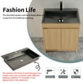thumbnail image 3 of FFZ 28 inch Freestanding Bathroom Vanity with Stainless Steel Sink, 2 Soft Close Doors, Oak, 3 of 8