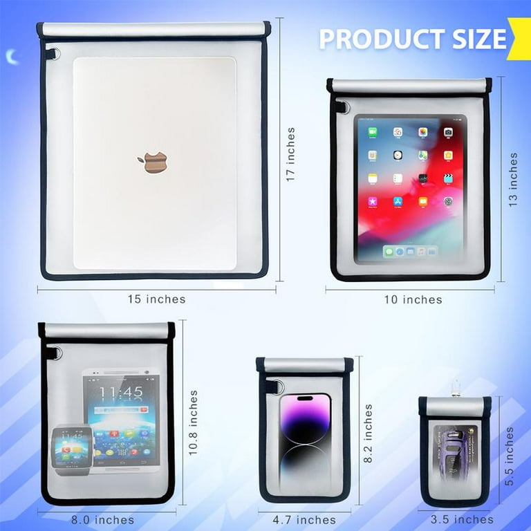 5 Pack Faraday Bags,Faraday Cage For Laptops Tablets Phones Car Keys