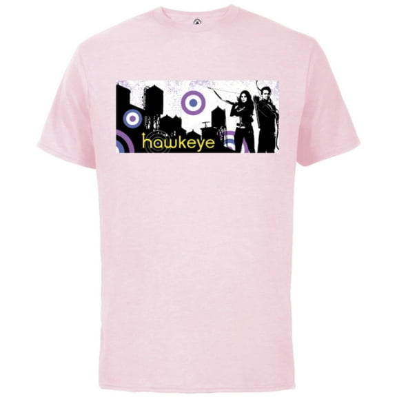 Marvel Hawkeye Kate Bishop and Clint Barton Banner - Short Sleeve Cotton T-Shirt for Adults - Customized-Soft Pink