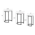 thumbnail image 6 of Lavish Home Nesting Tables - Set of 3 Round Side Tables for Living Room, Bedroom, or Home Office, Faux Marble End Table Set, Modern Living Room Furniture, White, 6 of 8