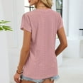thumbnail image 5 of Kukoosong Women's Casual Solid Color V-Neck Short Sleeve Crop T-Shirt Pull-On Slim Fit for Summer Fashion Comfortable Women's T-Shirts, 5 of 6