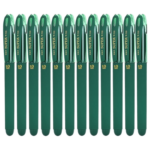 Large Capacity Writing Pen Black Pen Middle And High School Students Pen Clip Design Neutral Pen(Green Black Purple Yellow 4 Colors And Plastic Pen Clip)2ml