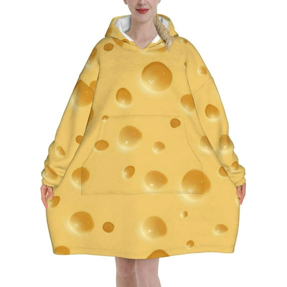 Cheese Blanket Hoodies For Women And Men Adult Oversize Wearable Blanket Hoodies For Soft And Warm