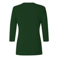 thumbnail image 3 of TINZ T-Shirt Décontracté à Manches Trois-Quarts pour Femmes, Col Rond, Imprimé Lettre Rugby, Manches Longues, Course, Couleur Unie, Hauts à Manches Longues pour Femmes, 3 of 4