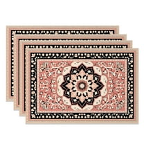 SUNOLIFE Pink Boho Mandala Placemats Set of 4,India Bohemian Table Place Mats 12x18 inch