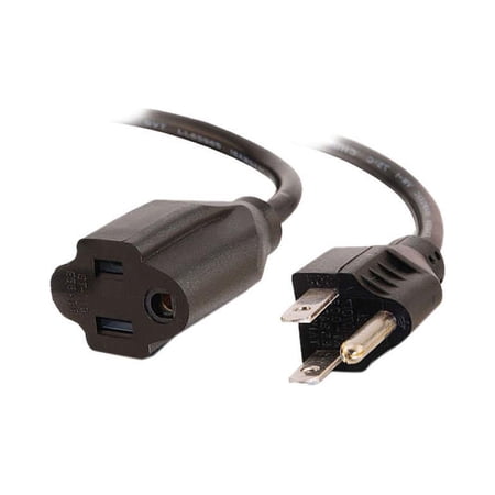 UPC: 0757120031376 | C2G 03137 18 AWG Outlet Saver Power Extension Cord – NEMA 5-15P to NEMA 5-15R  TAA Compliant  Black (1 Feet  0.30 Meters)