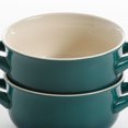 thumbnail image 3 of Crock-Pot 30oz Artisan Stoneware Soup Bowl w/ Handles, 2 Pack, Teal Gradient, 3 of 5