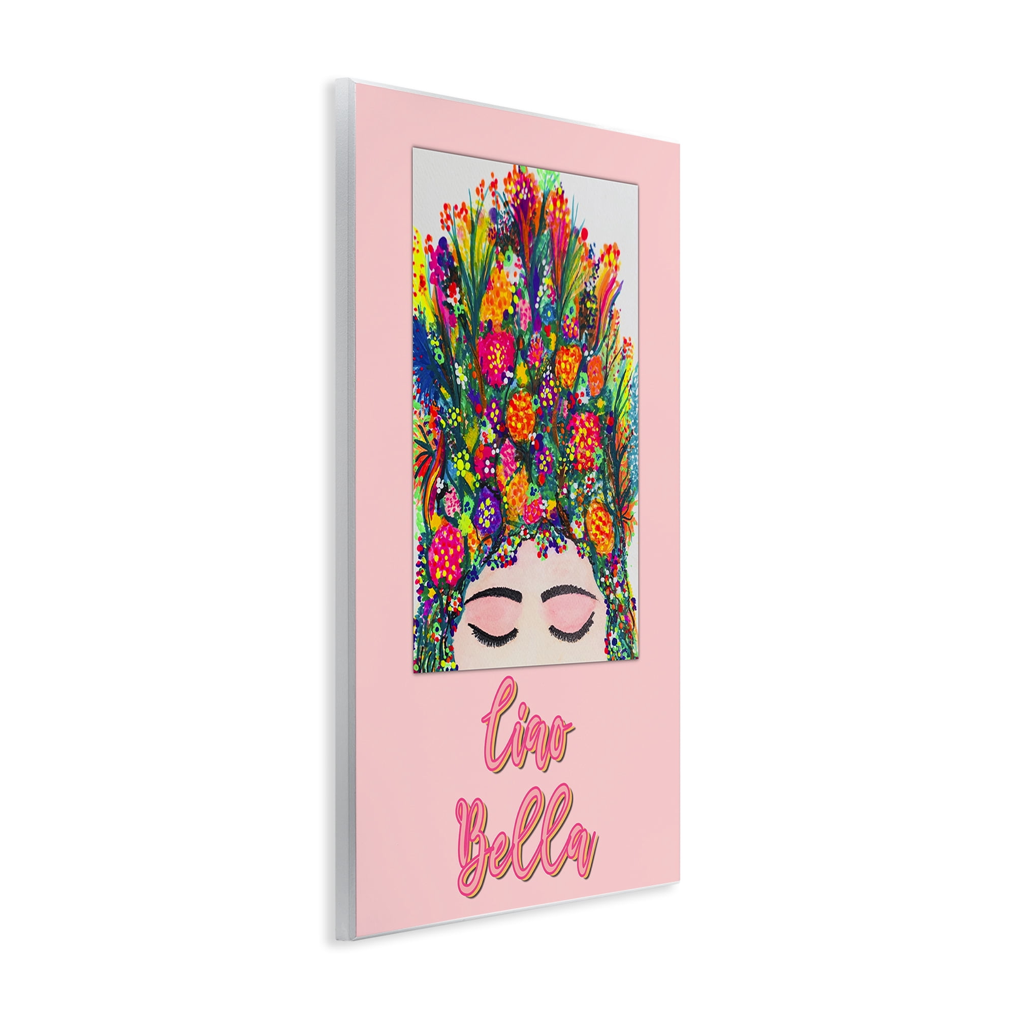 Stupell Industries Ciao Bella Floral Woman Wall Plaque Art, design by Pooja Dave