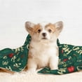 thumbnail image 4 of Yiaed Green Background With Ho Print Dog Blankets-Cat Blanket Washable for Couch Protection,Puppy Blanket, Soft Plush Reversible Throw Furniture Protector-Large, 4 of 8