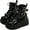 Black, variant on Goth Ankle Booties for Women's Motorcycle Platform Boot Chunky High Heel Lace Up Zipper Combat Boots Punk Rivet Boots Outdoor Shoes