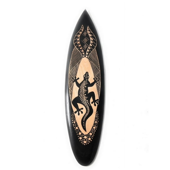 Wooden Surfboard w/ Gecko 20" - Surf Decor | #sur14c50