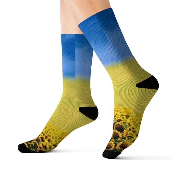 Ukraine Colors Sunflowers Sublimation Socks