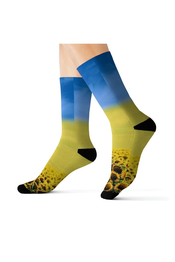 Ukraine Colors Sunflowers Sublimation Socks
