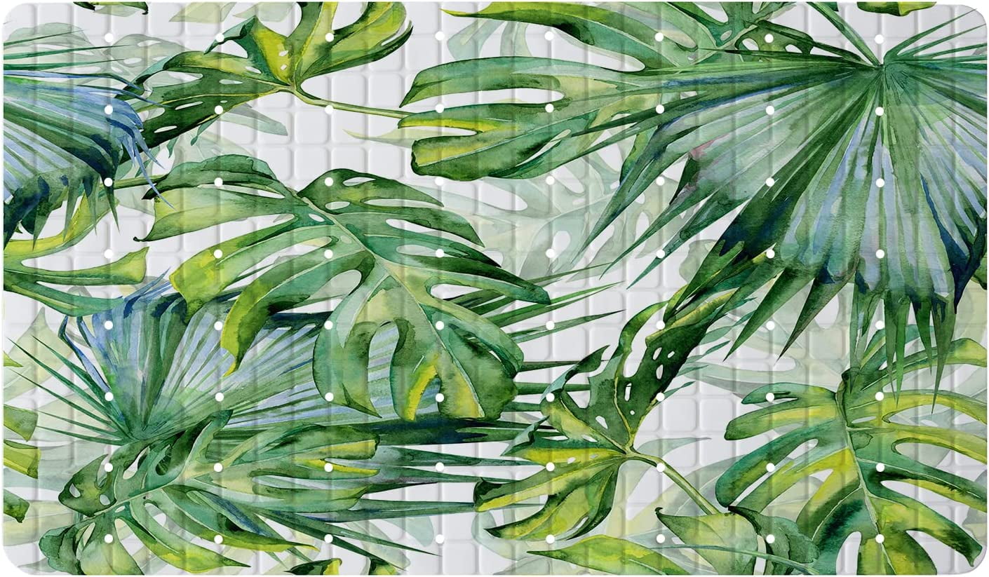 Green Leaves Bath Tub Shower Mat NonSlip Follow Your Dream Bathtub