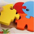 thumbnail image 2 of Juguetes educativos de bloques de construcción para niños 3d Elefante tablero de madera que combina rompecabezas Afortunado Sencillez, 2 of 2
