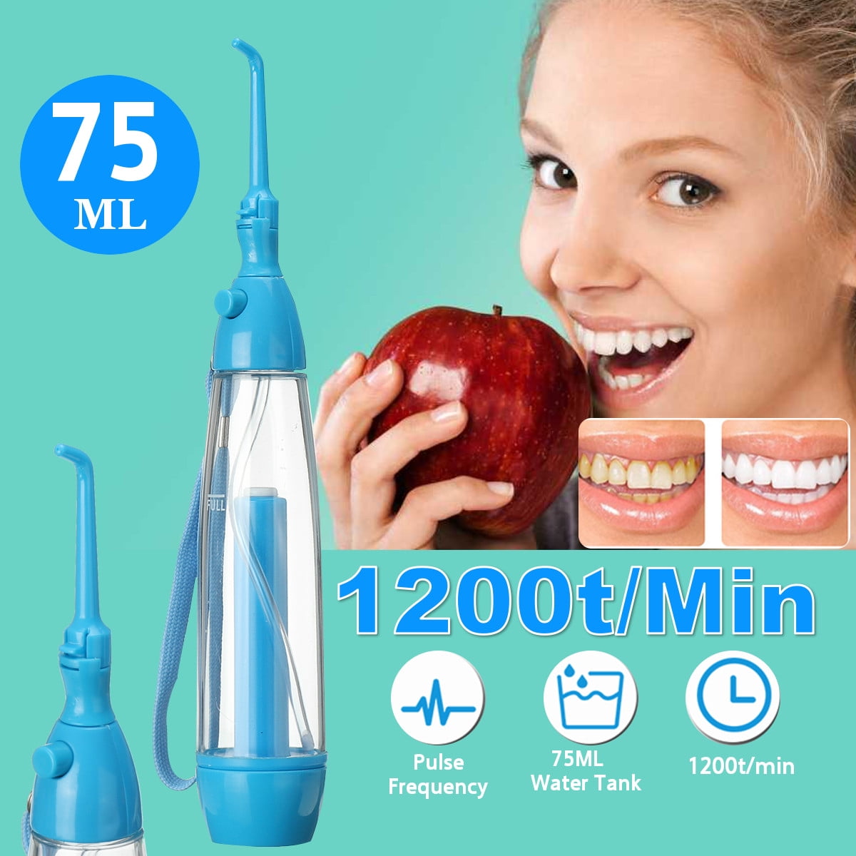 Portable Oral Irrigator Clean Mouth Wash Manual Water Flosser No