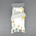 thumbnail image 1 of Ambesonne Cartoon Bedding Set 3 Pcs, Jolly Jungle Creatures, Twin XL, Pale Green Pale Blue, 1 of 3