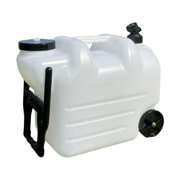 Dispensador de agua para acampar, ligero y portátil, con asa, para barbacoa, picnic, Blanco
