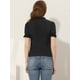 thumbnail image 4 of Blusa De Mujer Con Botones En Algodón Y Cuello Anudado Bordado Negro S, 4 of 5