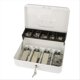 thumbnail image 2 of Metal Cash Register with Key Lock-Portable Money Organizer Box White, 2 of 5