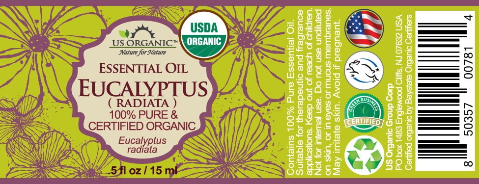 US Organic Eucalyptus Essential Oil (Radiata), 100% Pure Certified USDA Organic