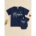 thumbnail image 6 of BemeyourBBs Mommy and Me Matching Shirt Mom and Son Matching Outfit Women Boy Mothers Day Clothes Short Sleeve Letters Print Top, 6 of 10