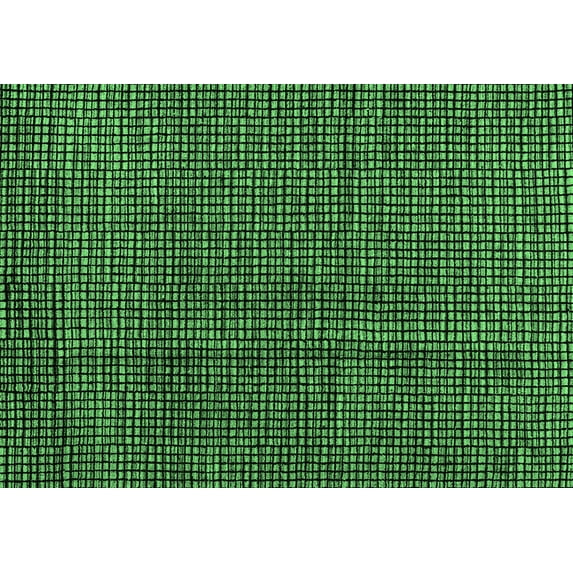 Ahgly Company Indoor Rectangle Abstract Emerald Green Modern Area Rugs, 4' x 6'