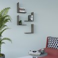 thumbnail image 4 of Ada Home Decor Furniture 11.8" 4 Tier Wenge Wesson Modern Wall Shelf, 4 of 6