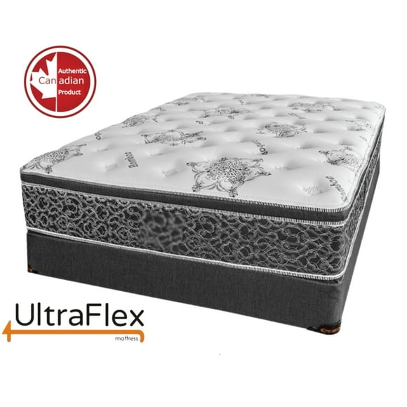 UltraFlex BEAUTY - Euro Oreiller Orthopédique Soin de la Colonne Vertébrale Ressorts Ensachés Mousse Premium, Mousse Certifiée CertiPUR-US, Écologique, Matelas Hybride avec Supports de Bord (Fabriqué au Canada)