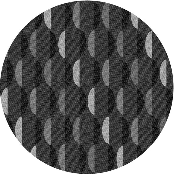Ahgly Company Indoor Round Patterned Ash Gray Area Rugs, 3' Round