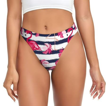 Sigee Flamingos for Women s G-String Panty  Low Rise  Soft Lace Perfect for Everyday Wear or Special Occasions-4X-Large