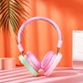 thumbnail image 3 of Auriculares Bluetooth para niños, inalámbricos, con burbujas, supraaurales, juguete antiestrés de color arcoíris para niños y adultos (rosa con luz), 3 of 5