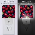thumbnail image 2 of Cherry LED Square Night Lights - Energy Efficient Plug-in Wall Lamp with Auto Sensor, Soft Glow Illumination - for Bedroom, Nursery, Bathroom - Set of 2, White, 2 of 6