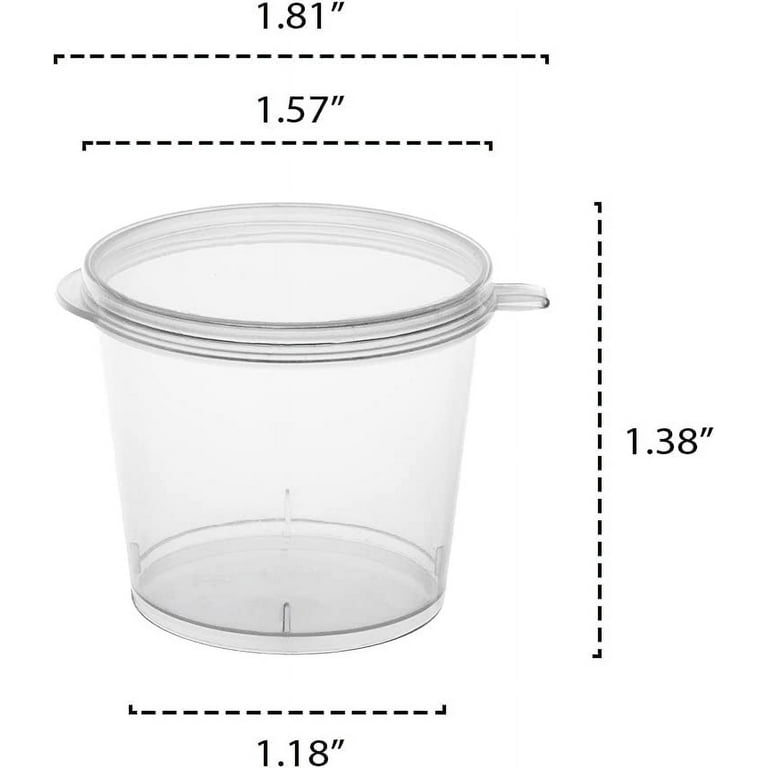 Leak Proof Plastic Condiment Souffle Containers With Attached Lids -  Portion Cups With Hinged Lid Perfect For Sauces, Samples, Slime, Jelly  Shot, Food Storage & More For Restaurants/bakery/cafe - Temu
