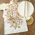 thumbnail image 5 of Fall Flower Table Runner Orange Farmhouse Maple Leaves Rustic Thanksgiving 13.8*71 Table Decoration Gifts For Women Female Wife Heavest Vintage Floral Table Runner For Kitchen Dinning Indoor Party, 5 of 8
