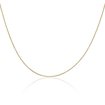 14K Solid Yellow Gold 0.5mm Box Link Chain Necklace