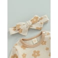 thumbnail image 6 of Wassery Baby Girl Fall Outfits Long Sleeve Floral Print Ruffle Romper with Headband Set 3 6 12 18 Months Infant Clothes, 6 of 9
