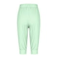 thumbnail image 5 of Riforla Capris for Women Casual Print Pants High Waist Bottom Drawstring Joggers Casual Pants Women's Pants Light Green S, 5 of 6