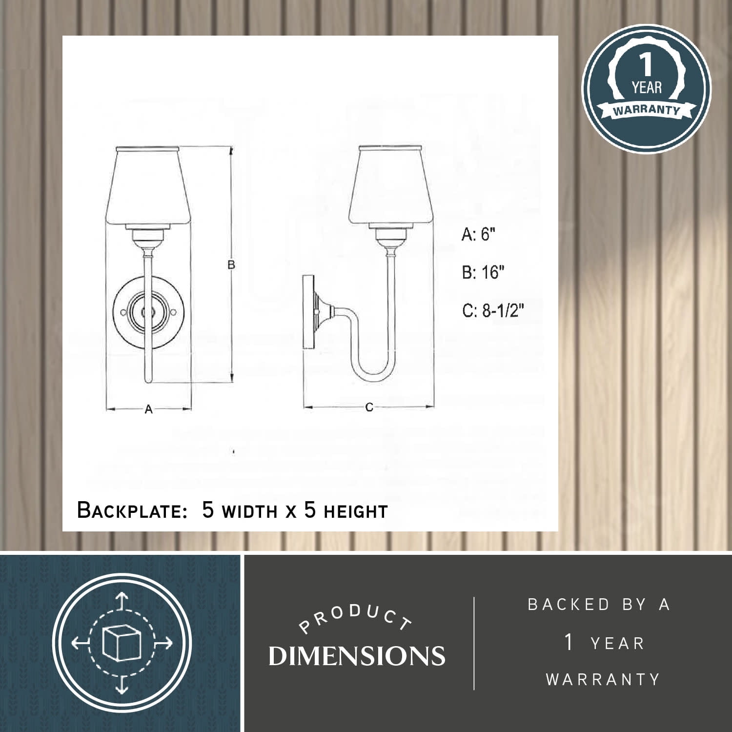 Kelsy 1 Light Chrome Bathroom Wall Fixture