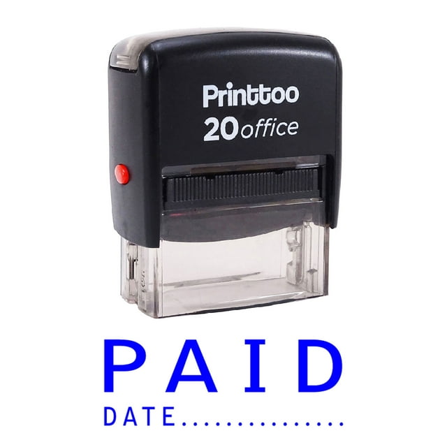 Printtoo PAID WITH DATE Self Inking Rubber Stamp Office Stationary Stamp-Blue