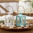 thumbnail image 4 of Kate Aspen Decorative Lanterns - Set of 2 - Luminous Metal Lantern Tealight Candle Holders for Wedding, Home Decor and Party - 4.5" H (6.5" H with Handle) – Blue, 4 of 5