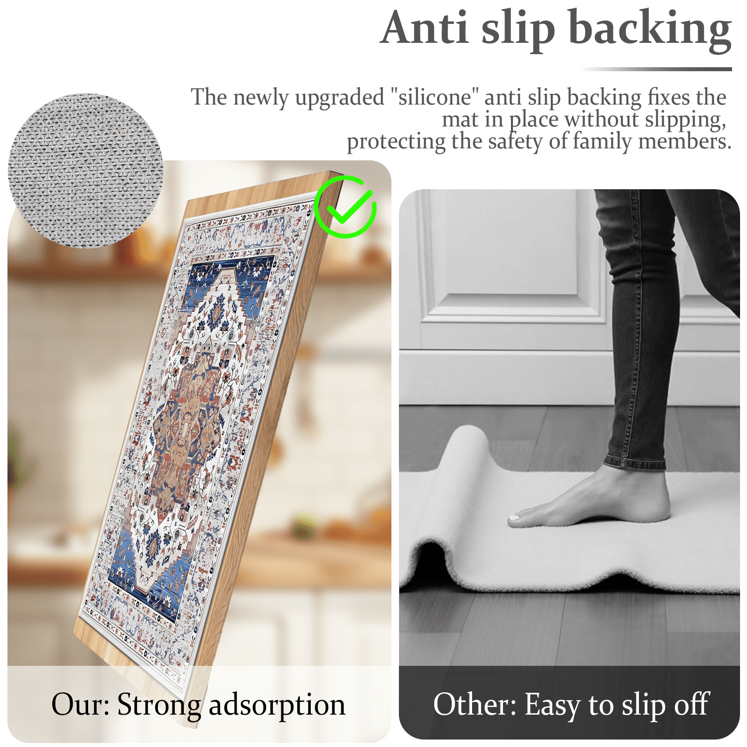 3 Pieces Kitchen Rug Sets with Runner Non Slip Washable Mats for Floor Thick Kitchen Floor Mat Carpet Runner Rugs for Hallway Laundry Holiday Decor