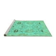 thumbnail image 2 of Ahgly Company Machine Washable Indoor Square Oriental Turquoise Blue Traditional Area Rugs, 4' Square, 2 of 4