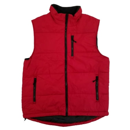 Pupper Weight - Mens Chilli Pepper Red Lightweight Insulated Quilted Puffer Vest Medium